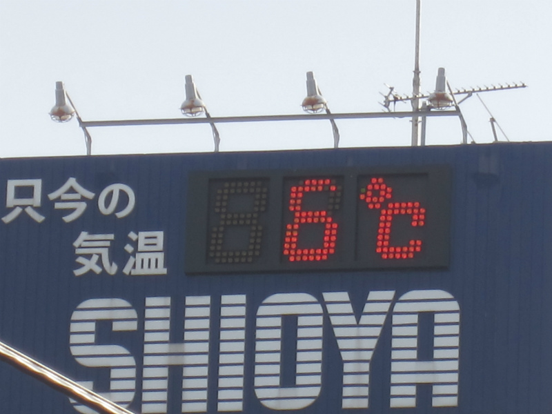 多摩川１丁目の温度計
